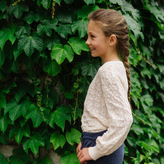 Balloon Sleeve Organic Pointelle Sweater - Glamourous Grace
