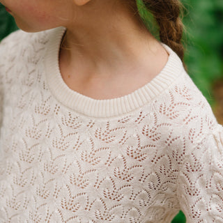 Balloon Sleeve Organic Pointelle Sweater - Baby - By Baano