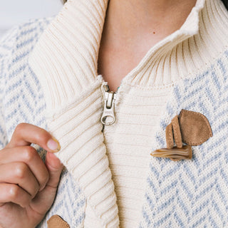Organic Toggle Sweater with Zipper - By Baano