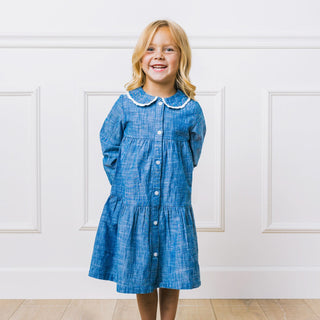 Button Front Organic Chambray Dress - Glamourous Grace