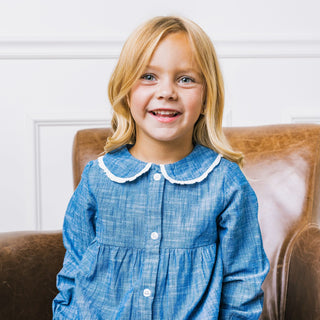 Button Front Organic Chambray Dress - Glamourous Grace