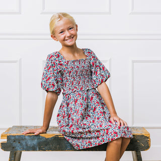 Smocked Bubble Sleeve Dress - Glamourous Grace