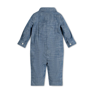 Organic Chambray Button Front Romper - By Baano