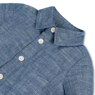 Organic Chambray Button Front Romper - By Baano