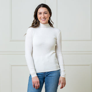 Mock Neck Rib Knit Sweater