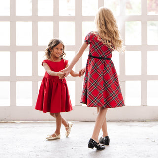 Organic Cap Sleeve Party Dress with Bow Sash - By Baano