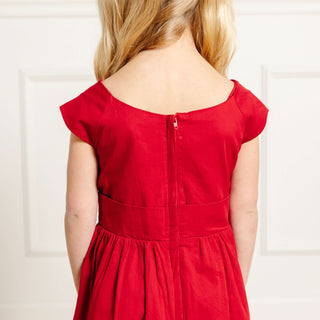 Organic Cap Sleeve Party Dress with Bow Sash - By Baano