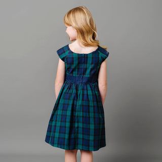 Cap Sleeve Organic Party Dress with Bow Sash - By Baano