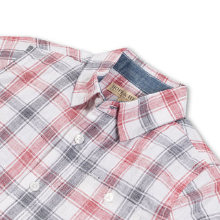 Linen Short Sleeve Shirt with Side Vent - Glamourous Grace