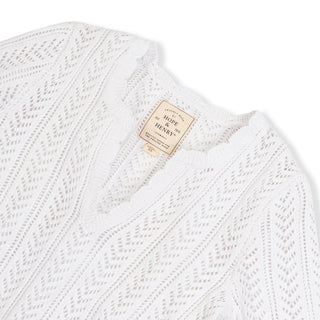 V-Neck Pointelle Sweater