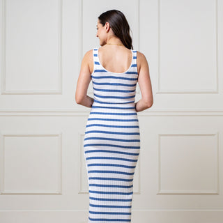 Organic Rib Knit Maxi Dress with Slit