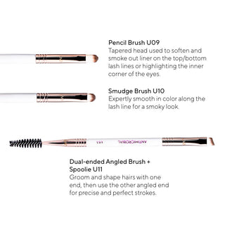 Pro Antimicrobial Dual Angled + Spoolie Brush U11
