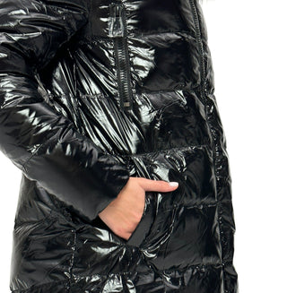 Onyx Genuine Silver Fox Down Parka 107cm - By Baano