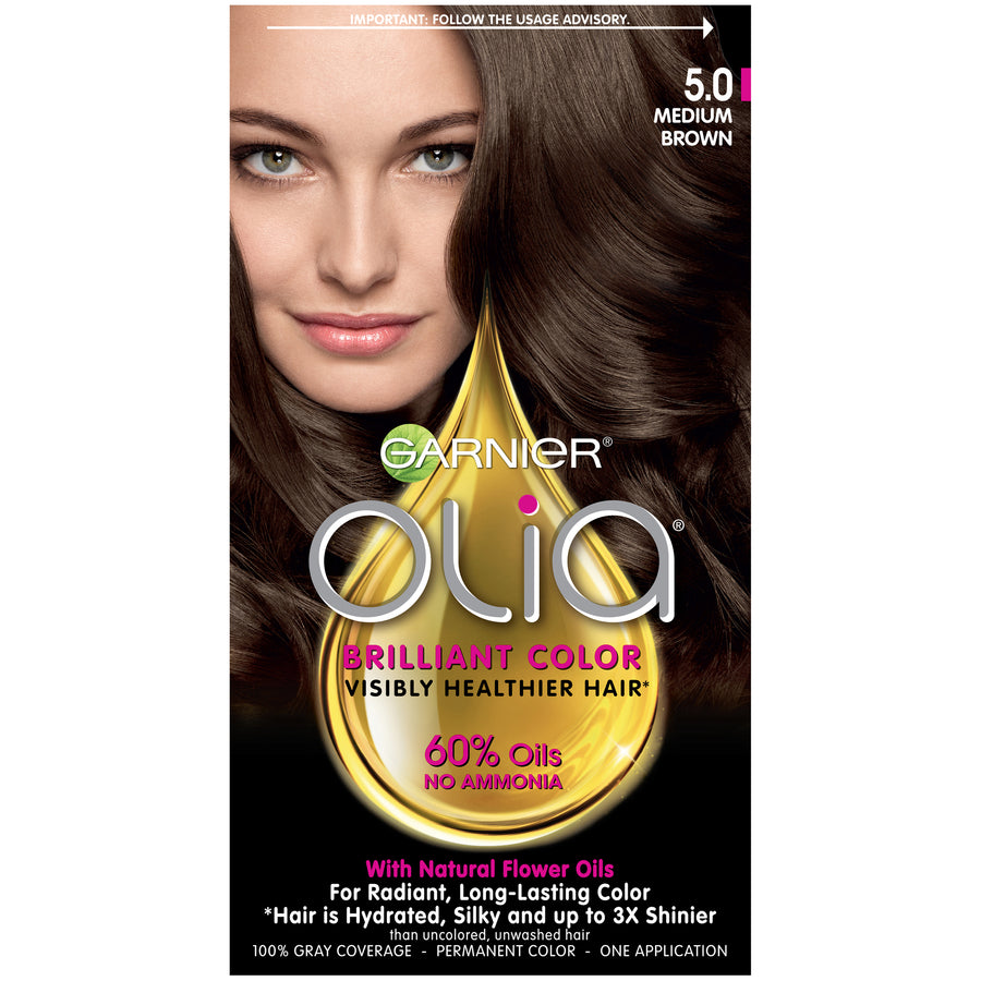 Garnier Olia Oil Powered Permanent Hair Color 5.0 Medium Brown