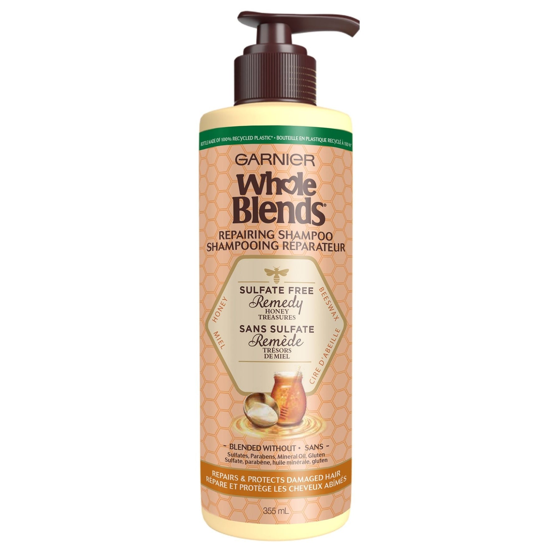 Whole Blends Garnier Sulfate Free Remedy Honey Shampoo For Very Damaged Hair, 12 Fl Oz