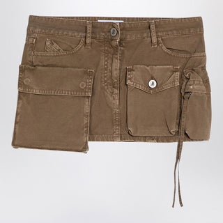 Fay Khaki Cargo Miniskirt - By Baano