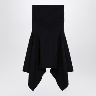 Black Asymmetric Cotton Skirt - By Baano