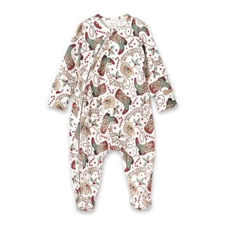 Western Christmas Baby Bamboo Zipper Romper - Cowboy Holiday