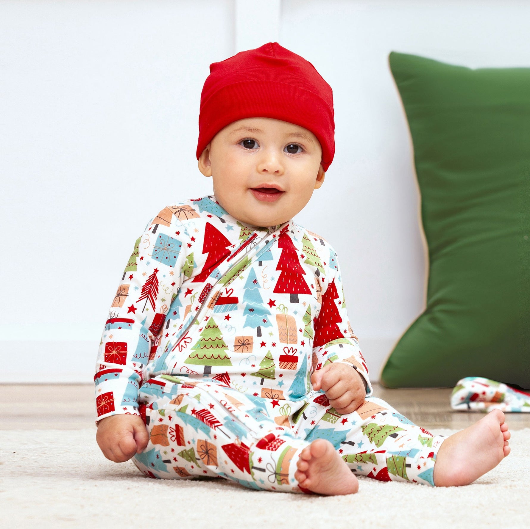 Christmas Merry Baby Bamboo Zipper Romper - Family Matching - By Baano