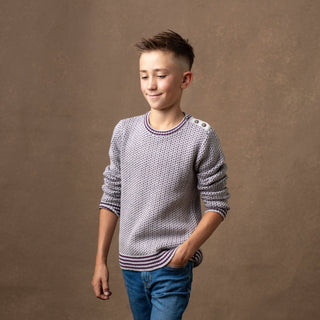 Organic Intarsia Crew Neck Sweater - Baby - By Baano