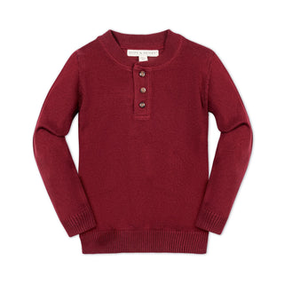 Organic Sweater Henley with Elbow Patches Hope & Henry
