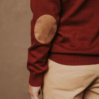Organic Sweater Henley with Elbow Patches Hope & Henry