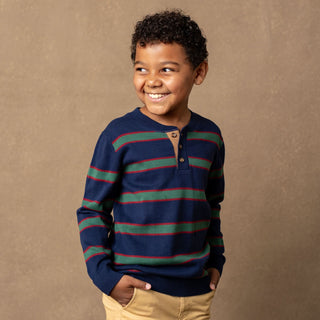 Organic Sweater Henley with Elbow Patches - Baby - Glamourous Grace
