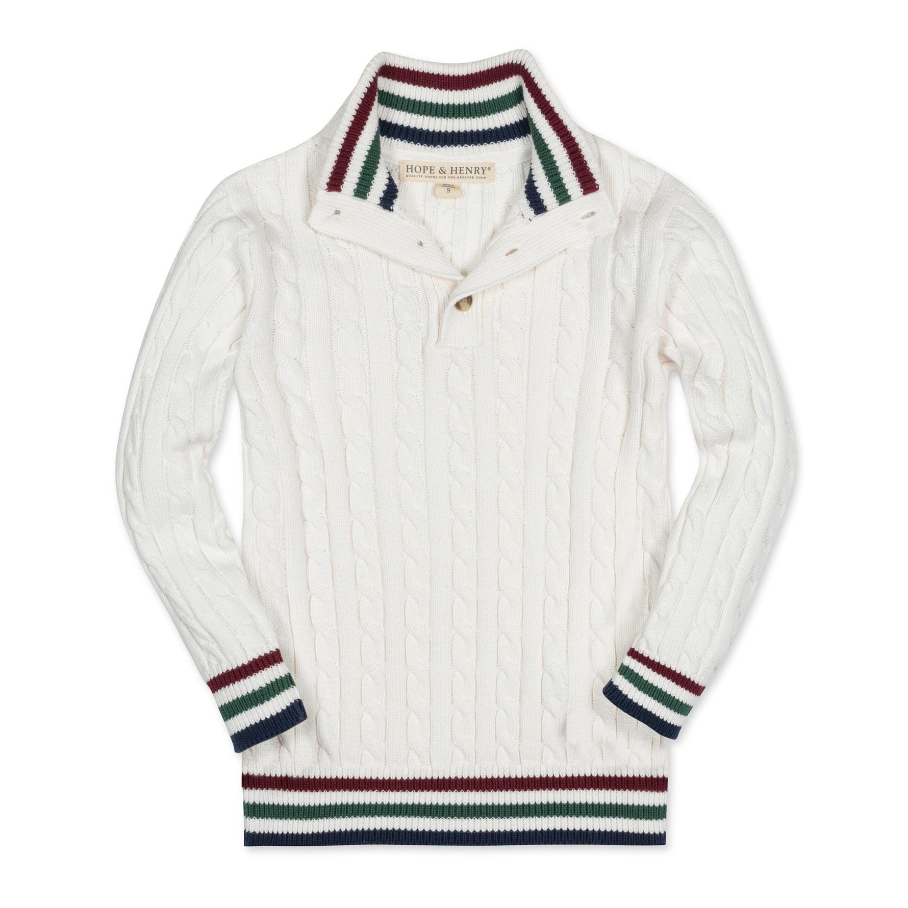 Organic Mock Neck Cable Sweater - Baby - By Baano