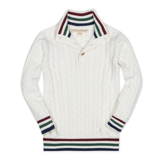 Organic Mock Neck Cable Sweater Hope & Henry