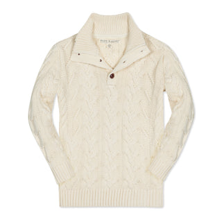 Organic Mock Neck Cable Sweater - Baby - By Baano