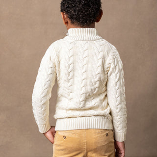 Organic Mock Neck Cable Sweater - Glamourous Grace
