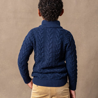 Organic Mock Neck Cable Sweater Hope & Henry