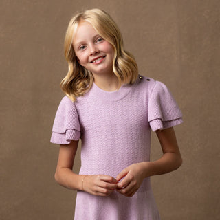 Organic Flutter Sleeve Sweater Dress - By Baano
