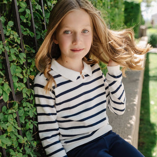Organic French Collared Keyhole Sweater - Baby - Glamourous Grace