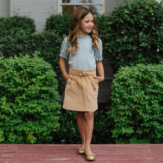 Organic Corduroy Cinch Waist Skirt - By Baano