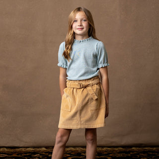 Organic Corduroy Cinch Waist Skirt - By Baano