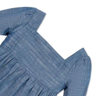 Organic Ruched Chambray Dress - Glamourous Grace