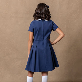 Pleated Ponte Dress with Collar - Glamourous Grace