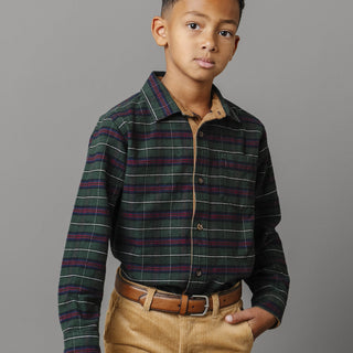 Organic Flannel Shirt with Suede - Glamourous Grace