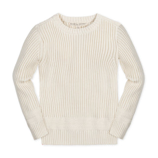 Organic Herringbone Detail Crew Neck Sweater - Glamourous Grace