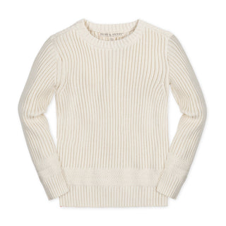 Organic Herringbone Detail Crew Neck Sweater - Baby - Glamourous Grace