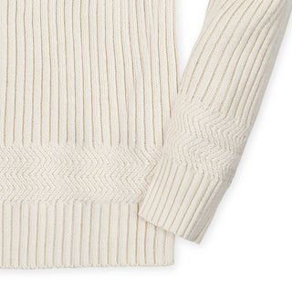 Organic Herringbone Detail Crew Neck Sweater - Glamourous Grace