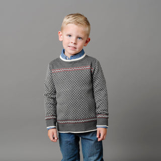 Organic Intarsia Crew Neck Sweater - Glamourous Grace