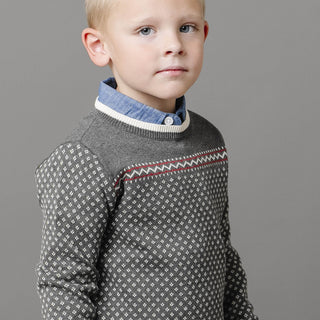 Organic Intarsia Crew Neck Sweater - Baby - Glamourous Grace