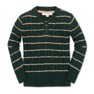 Organic Sweater Henley with Elbow Patches - Glamourous Grace