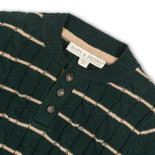 Organic Sweater Henley with Elbow Patches - Glamourous Grace