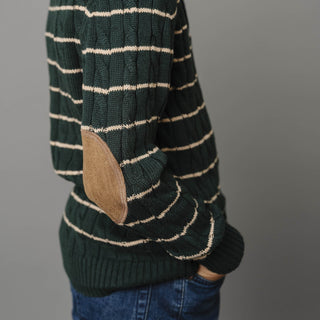Organic Sweater Henley with Elbow Patches - Baby - Glamourous Grace