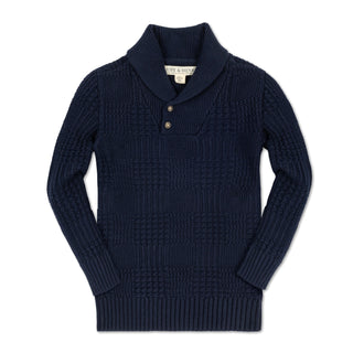 Organic Textured Shawl Collar Sweater - Glamourous Grace