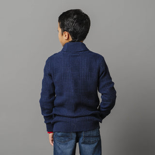 Organic Textured Shawl Collar Sweater - Glamourous Grace