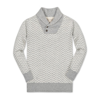 Organic Intarsia Shawl Collar Sweater - Glamourous Grace